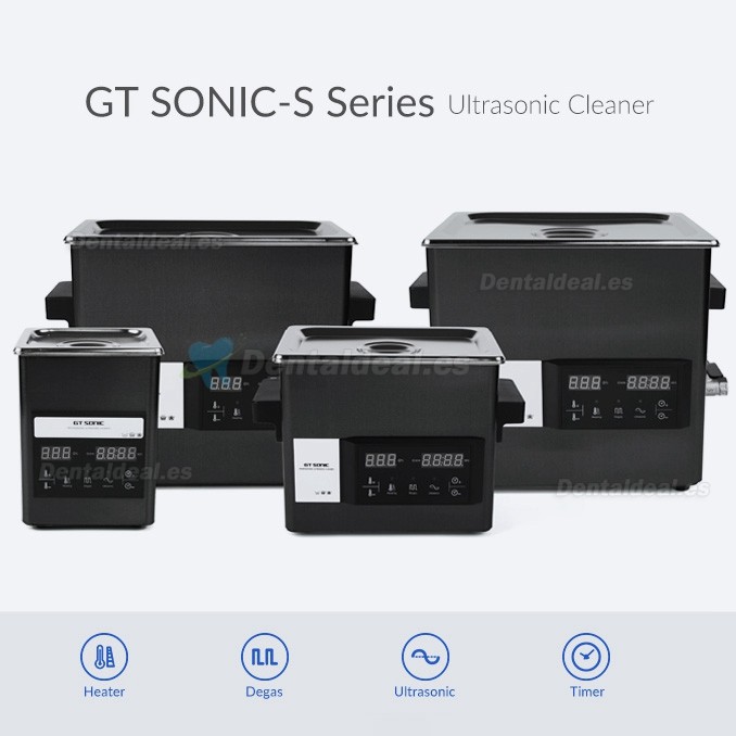 Limpiador ultrasónico con panel táctil GT SONIC S-Series 2-9L 50-200W con limpieza con agua caliente